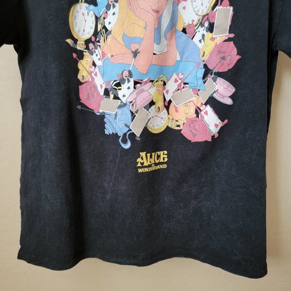 Zara x Disney Alice in Wonderland Mineral Wash Graphic Tee Shirt - Picture 7 of 13